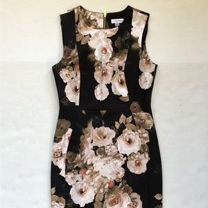 Calvin Klein sleeveless sheath dress in beautiful floral print. Great for work!